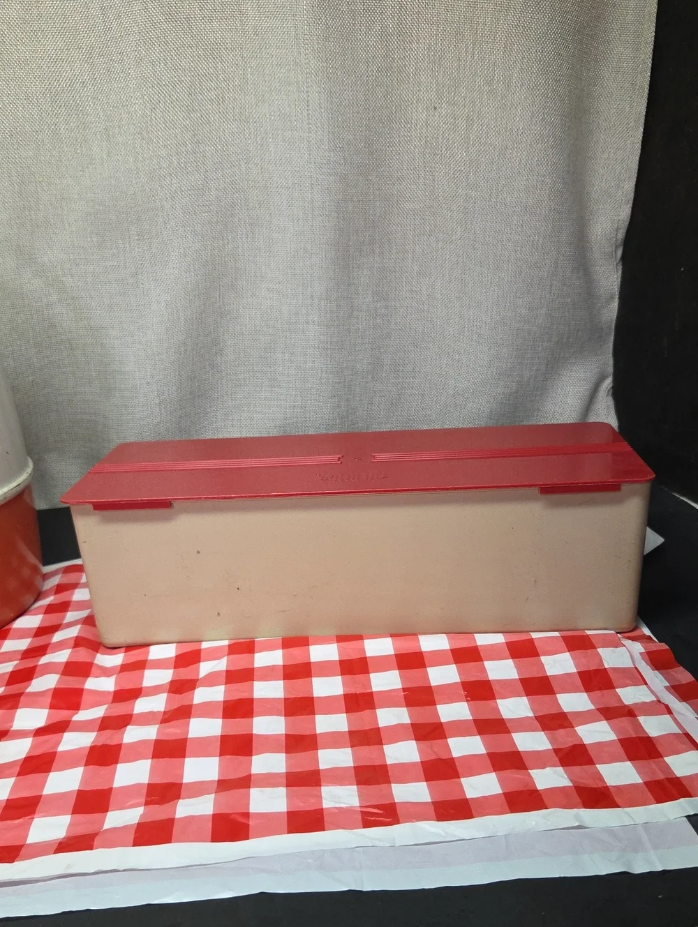 Vintage‎ Thermos Outing Picnic Set Red Tan